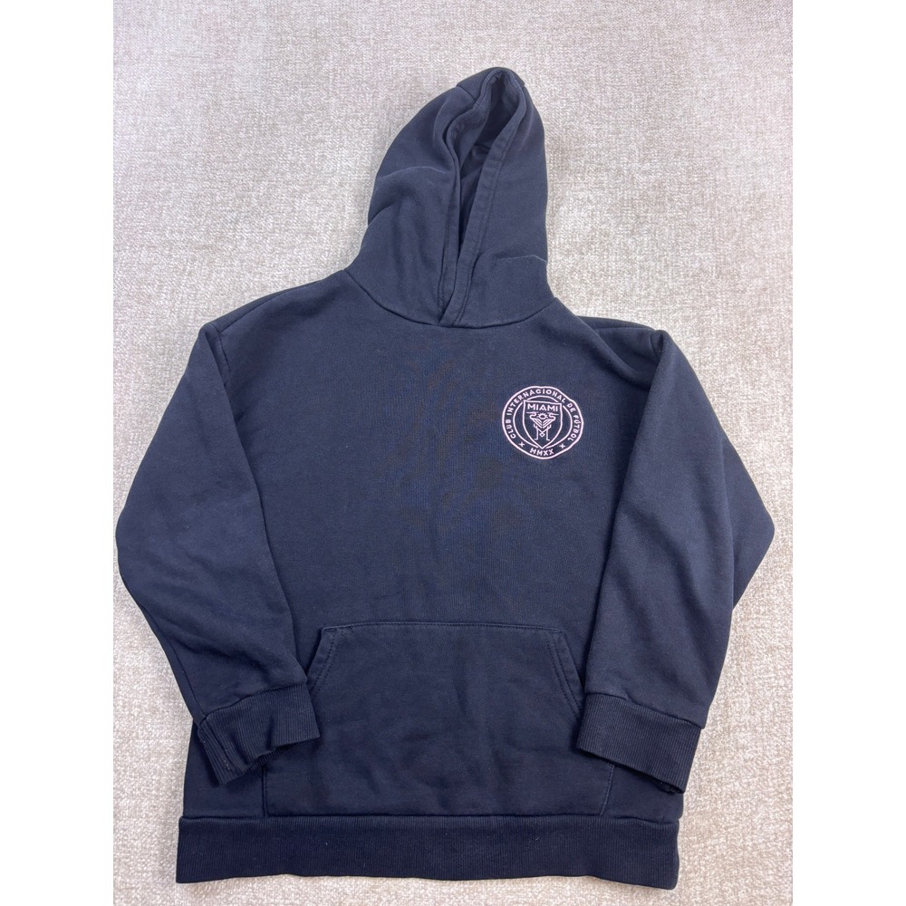 Inter Miami CF MLS Youth Hoodie Black Pink Soccer Sweatshirt Kids 9-10 Years